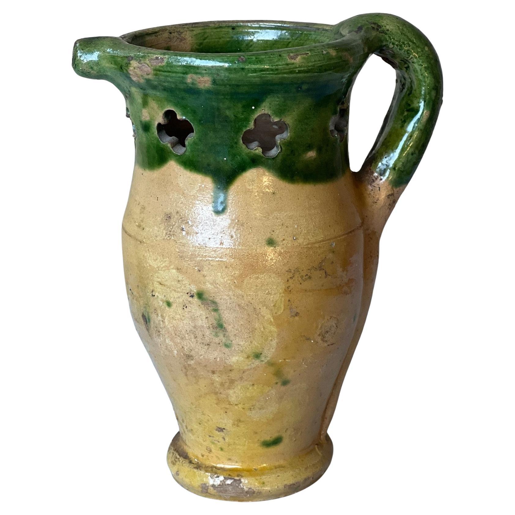 Antique French Terra Cotta Pitcher / Vase For Sale