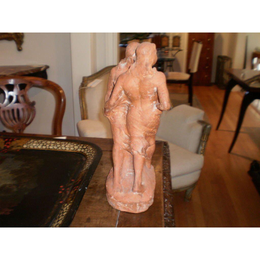 Antique French Terracotta Sculpture Signed T. Foris For Sale 1
