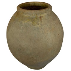 Antique French Terracotta Storage Jar with Glazed Rim from Biot