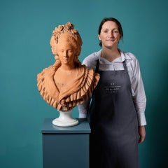 Antique French Terracotta Bust of Marie Antoinette