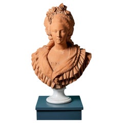 Antique French Terracotta Bust of Marie Antoinette