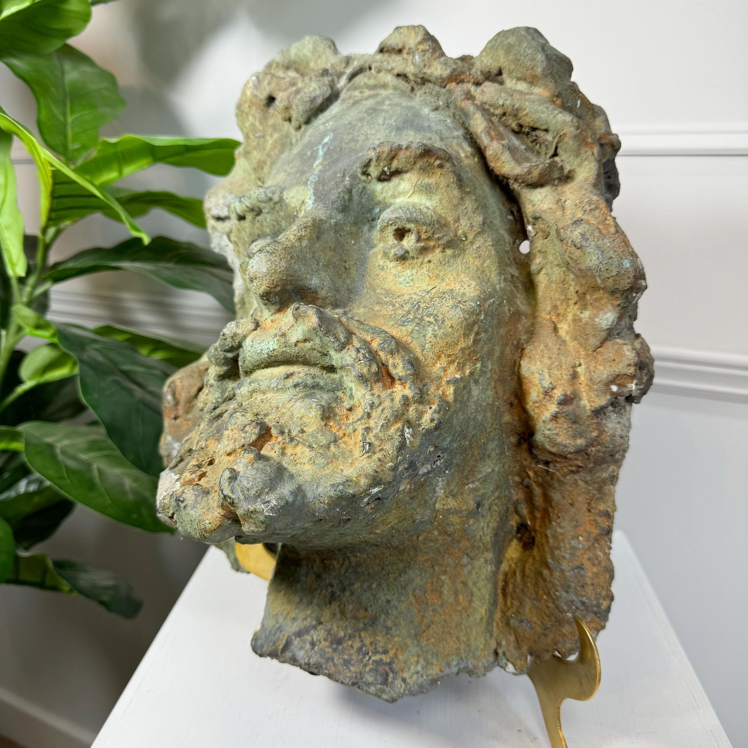 Antique French Terracotta Head of a Bearded Man For Sale 5