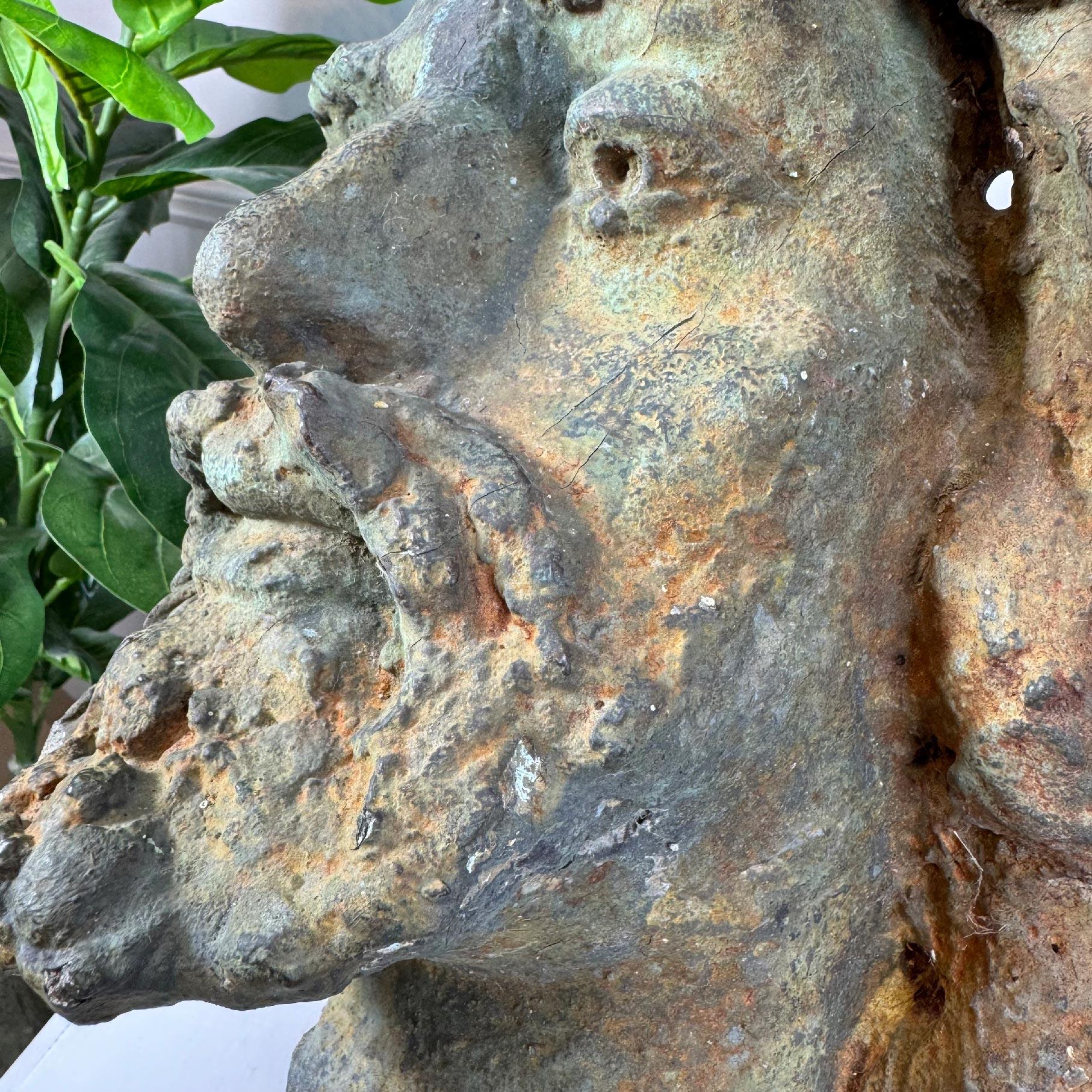 Antique French Terracotta Head of a Bearded Man In Good Condition For Sale In Hastings, GB