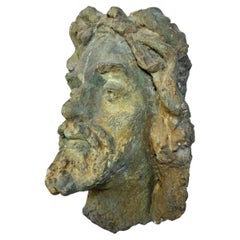 Antique French Terracotta Head of a Bearded Man