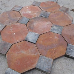 Antique French Terracotta Octagonal Floor Tiles – 19th Century