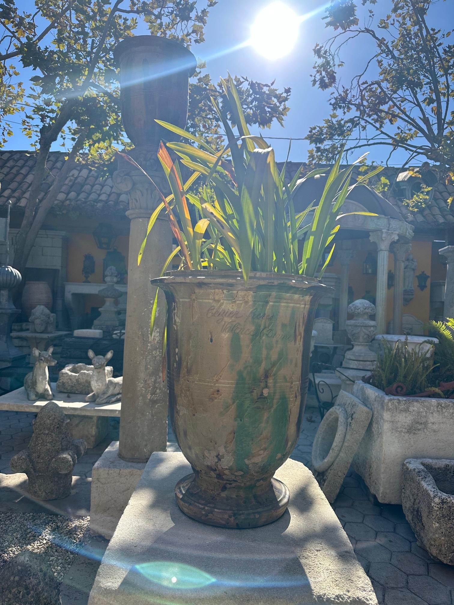 Antike Französisch Terrakotta Pflanzer Anduze Farbe Übertopf jardinière Urne Topf LA CA im Angebot 7