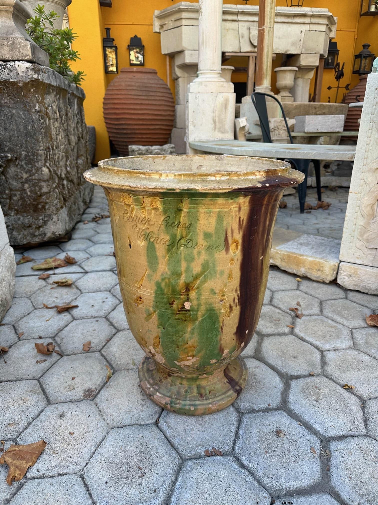 Antike Französisch Terrakotta Pflanzer Anduze Farbe Übertopf jardinière Urne Topf LA CA im Angebot 1