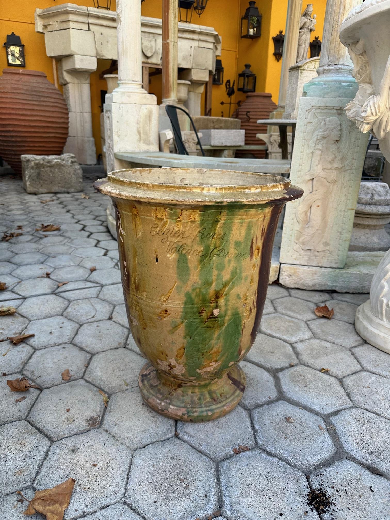 Antike Französisch Terrakotta Pflanzer Anduze Farbe Übertopf jardinière Urne Topf LA CA im Angebot 2