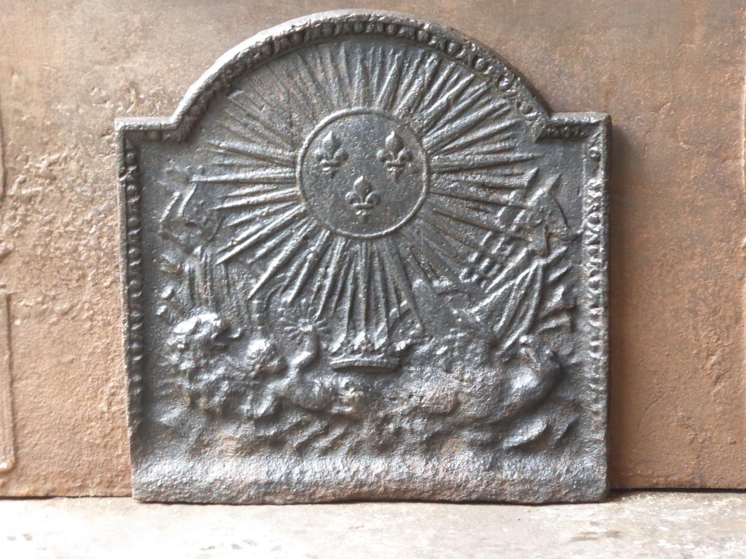 Neoclassical Antique French 'The Sun' Fireback, 18th-19th Century