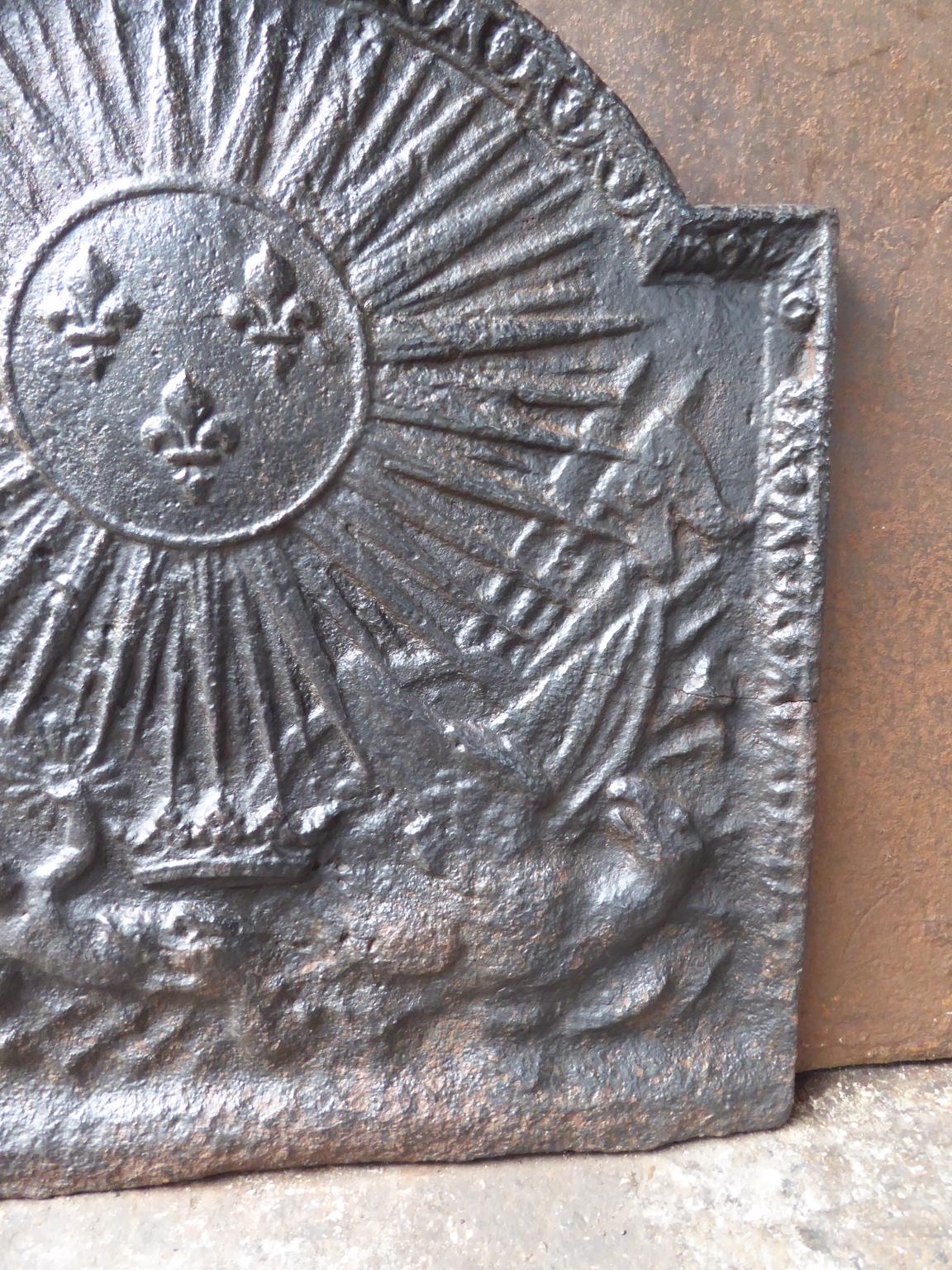 Antique French 'The Sun' Fireback, 18th-19th Century 1