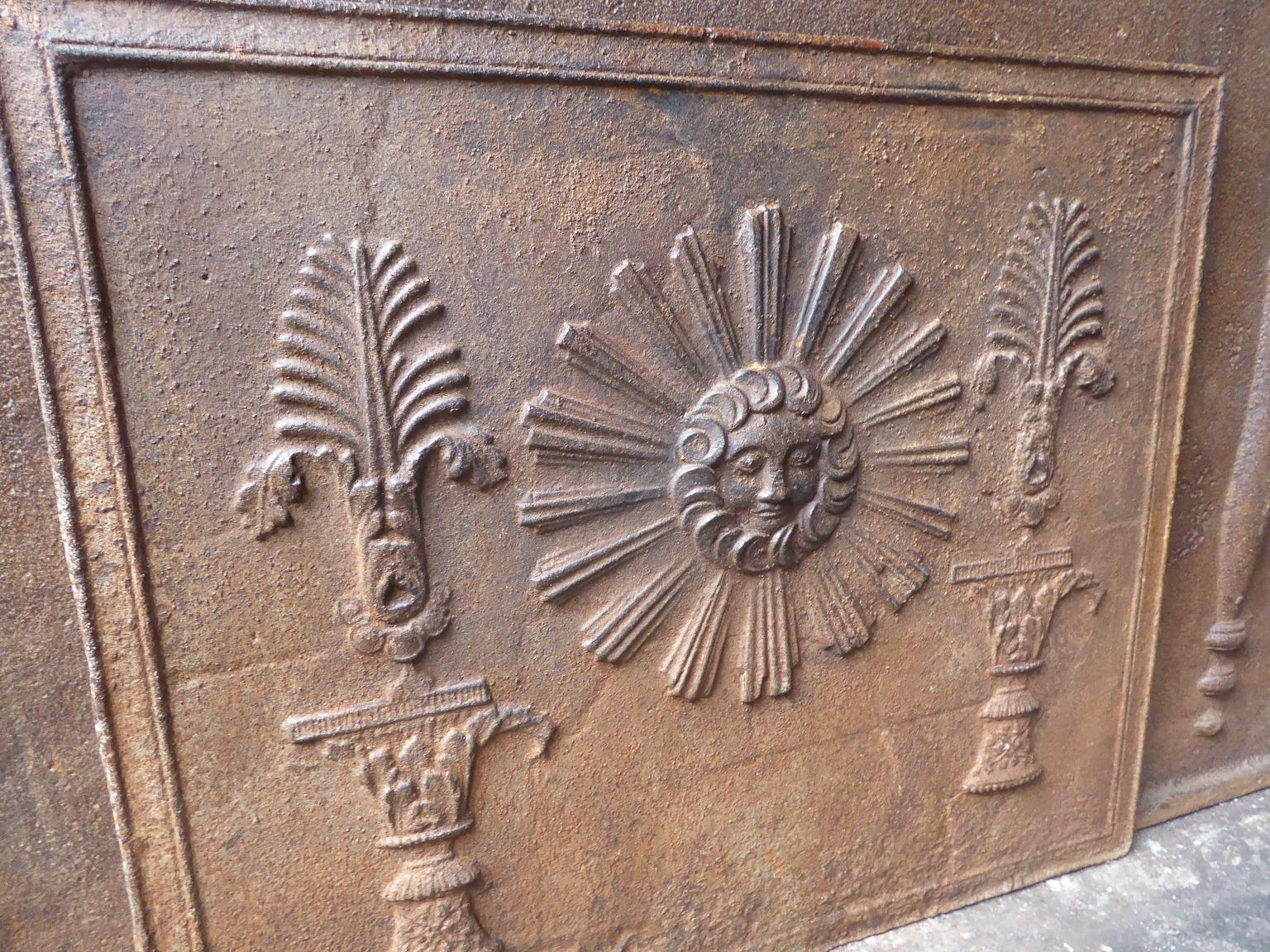 Antique French 'The Sun' Fireback, 19th Century 4