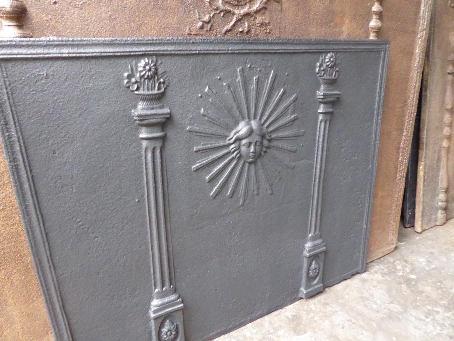 Antique French 'The Sun' Fireback, 19th Century 1