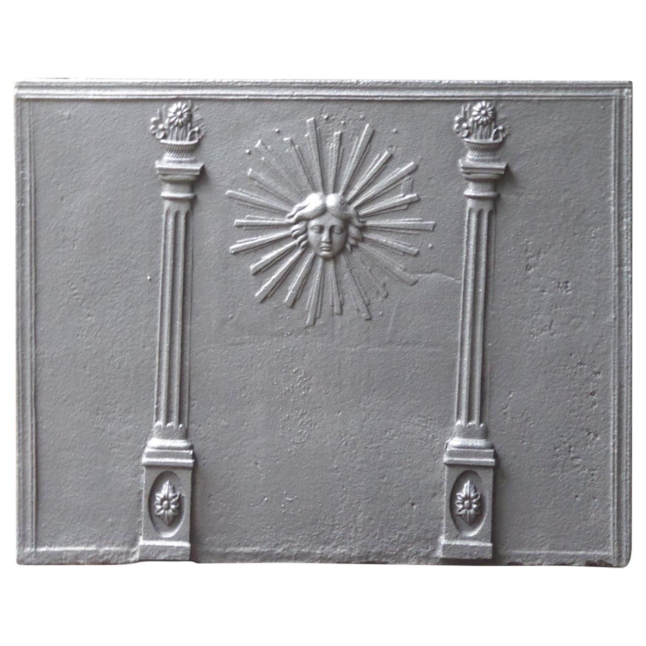 Antique French 'The Sun' Fireback, 19th Century