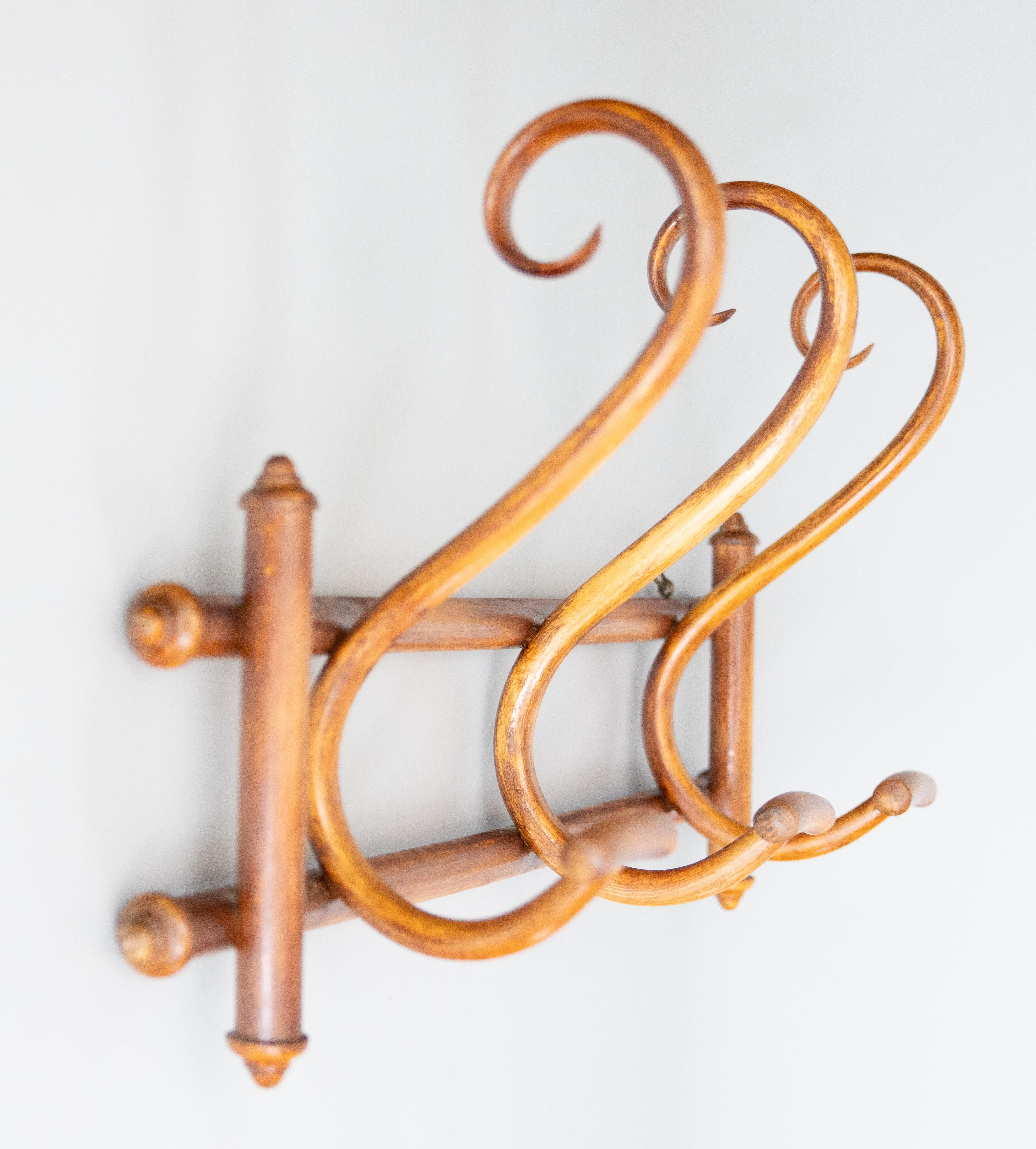 Antique French Thonet Style Elm Bentwood Appendiabiti e Cappelliere in vendita 2