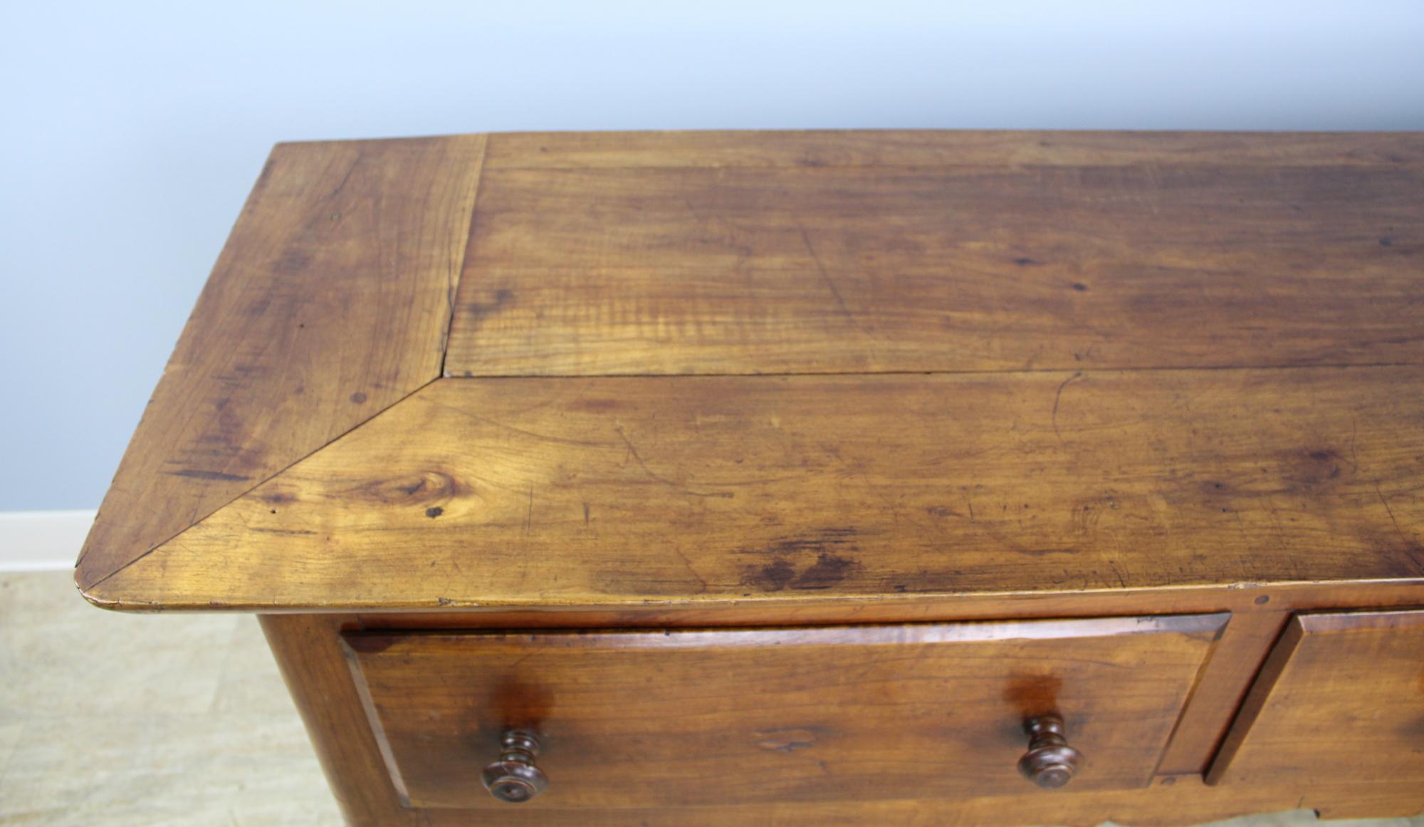 Antique French Three Drawers Cherry Server 1