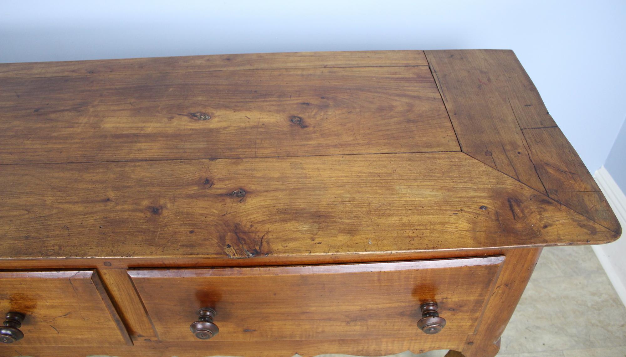 Antique French Three Drawers Cherry Server 2
