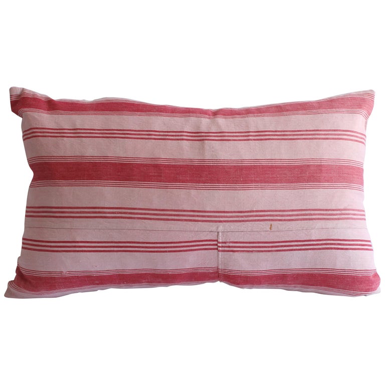 Antique French Ticking Accent Pillow at 1stDibs