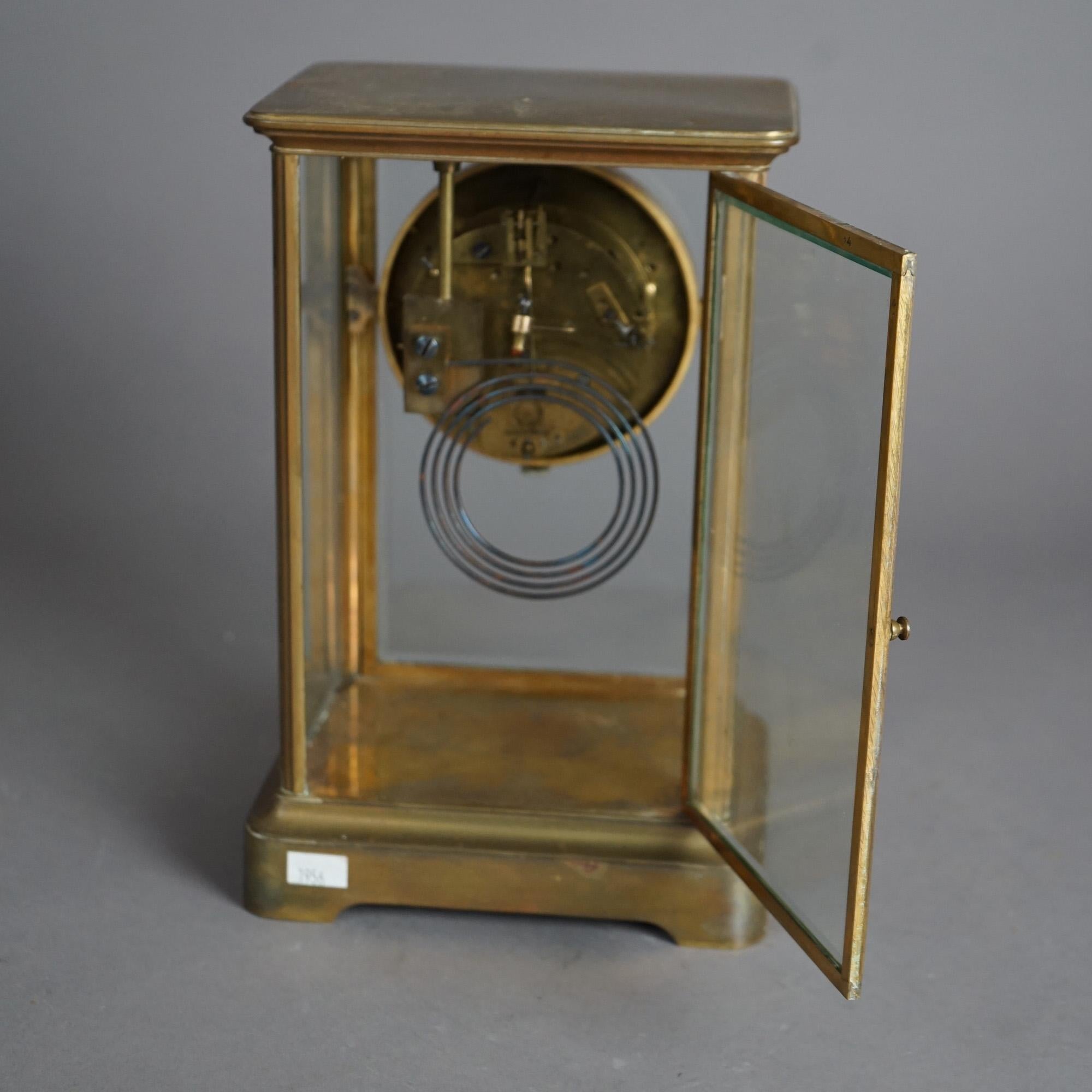 Antique French Tiffany & Co. School Crystal & Jeweled Regulator Clock 19th C 7
