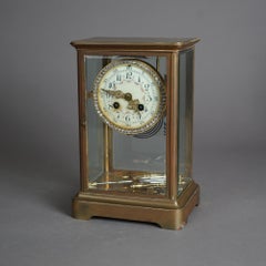 Antique French Tiffany & Co. School Crystal & Jeweled Regulator Clock 19th C