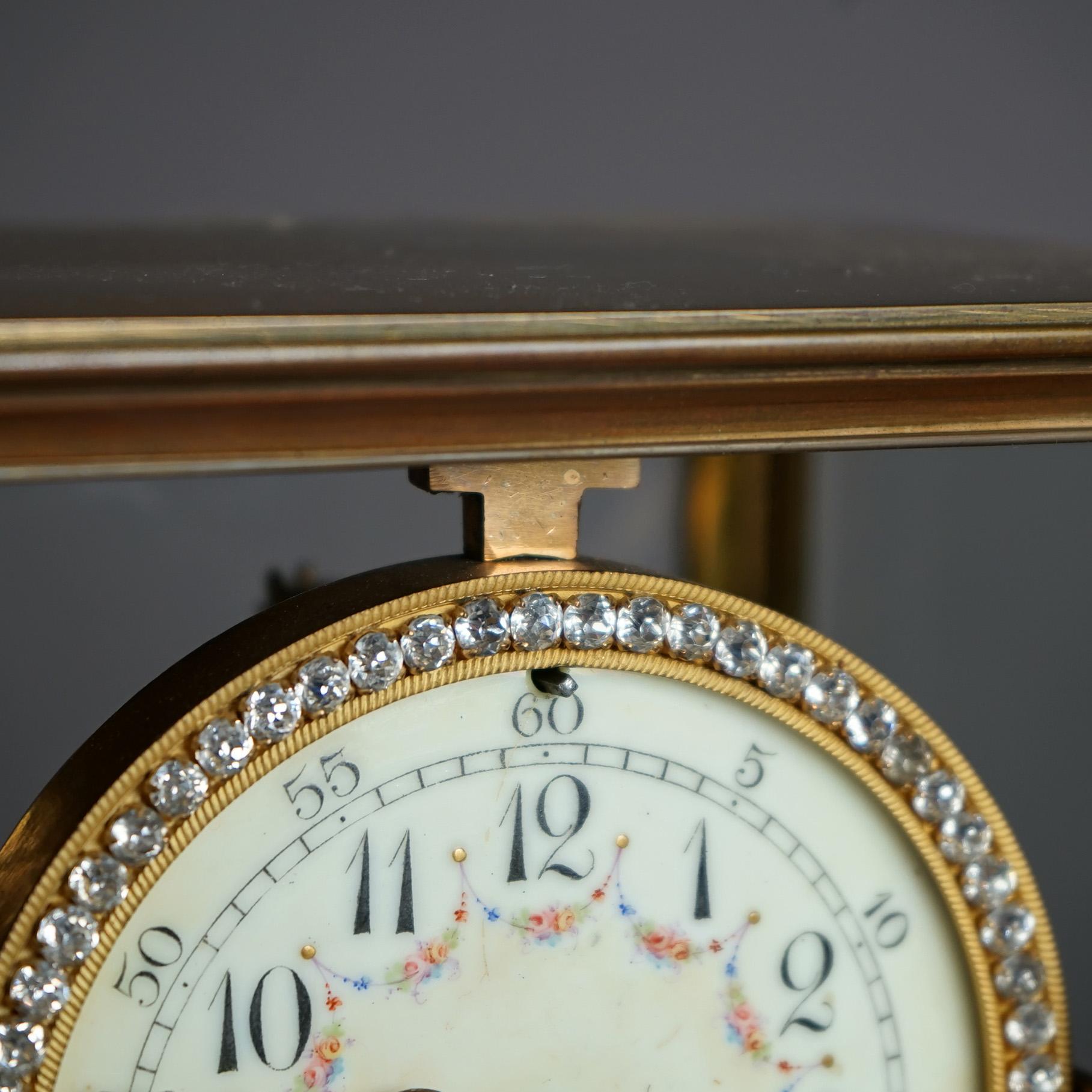 Antique French Tiffany & Co. School Crystal & Jeweled Regulator Clock 19th C 1