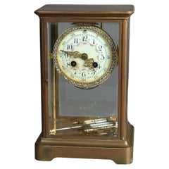 Antique French Tiffany & Co. School Crystal & Jeweled Regulator Clock 19th C