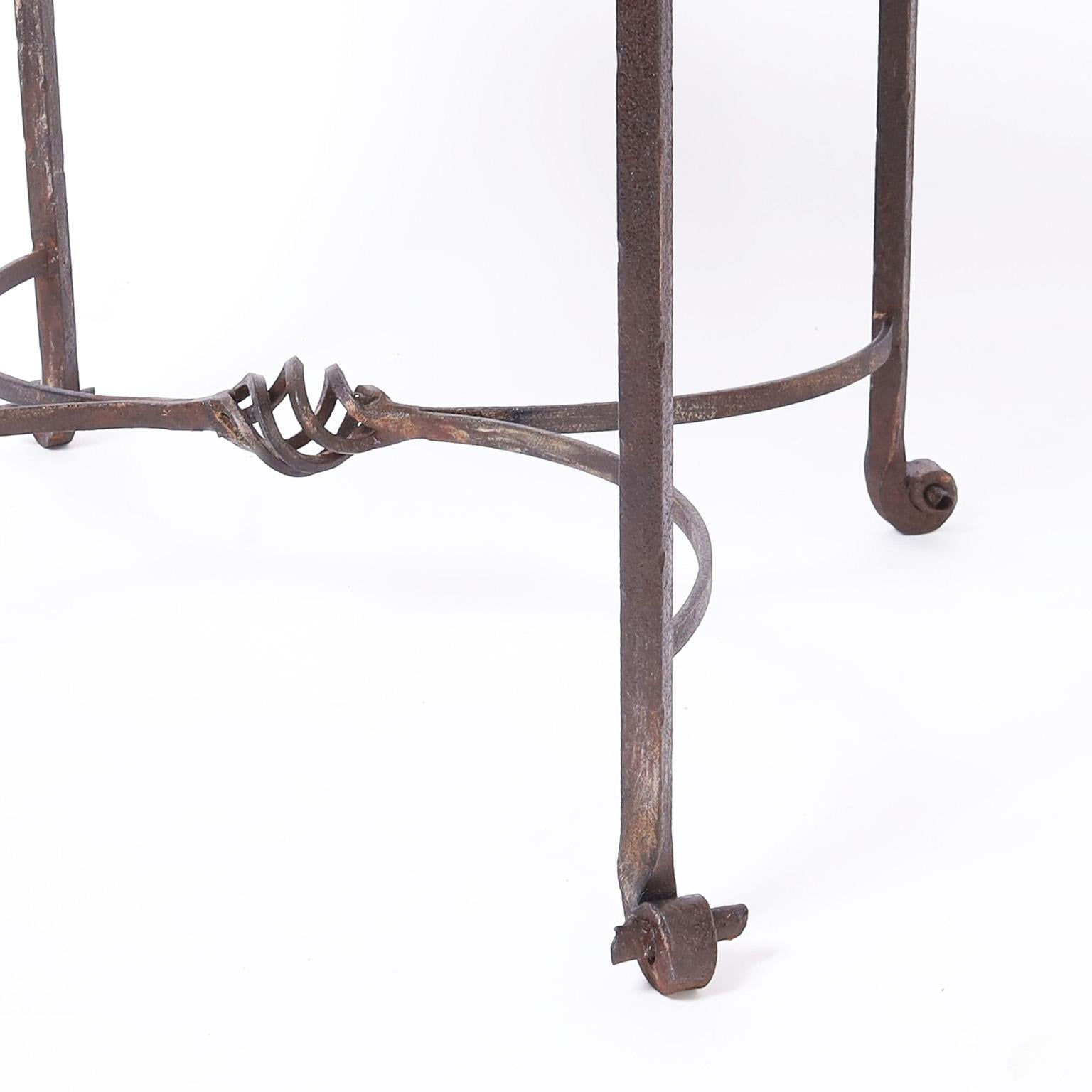 Antique French Tile Top Iron Stand or Table For Sale 1