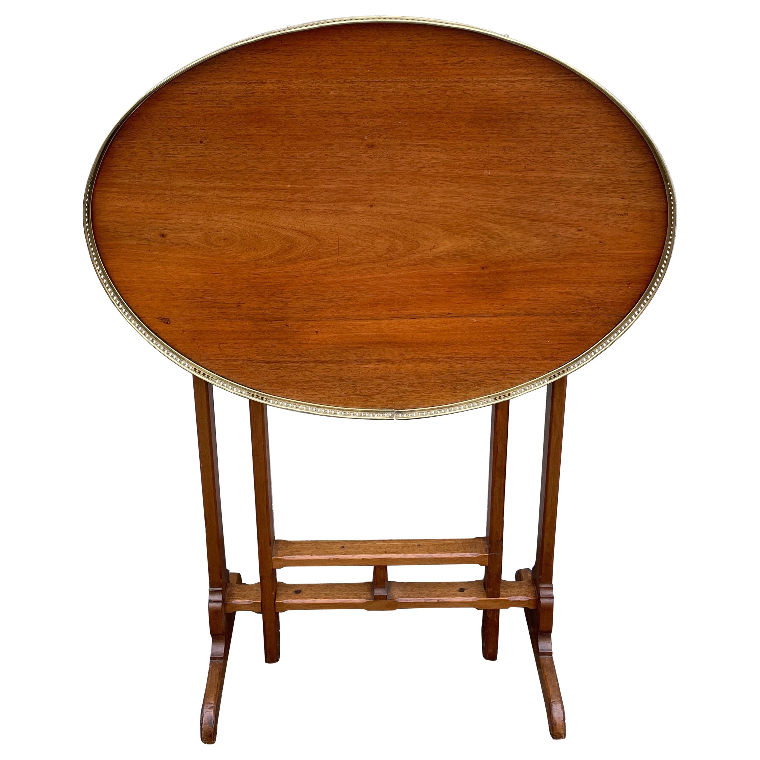 Antique French Tilt Top Galleried Dessert Table