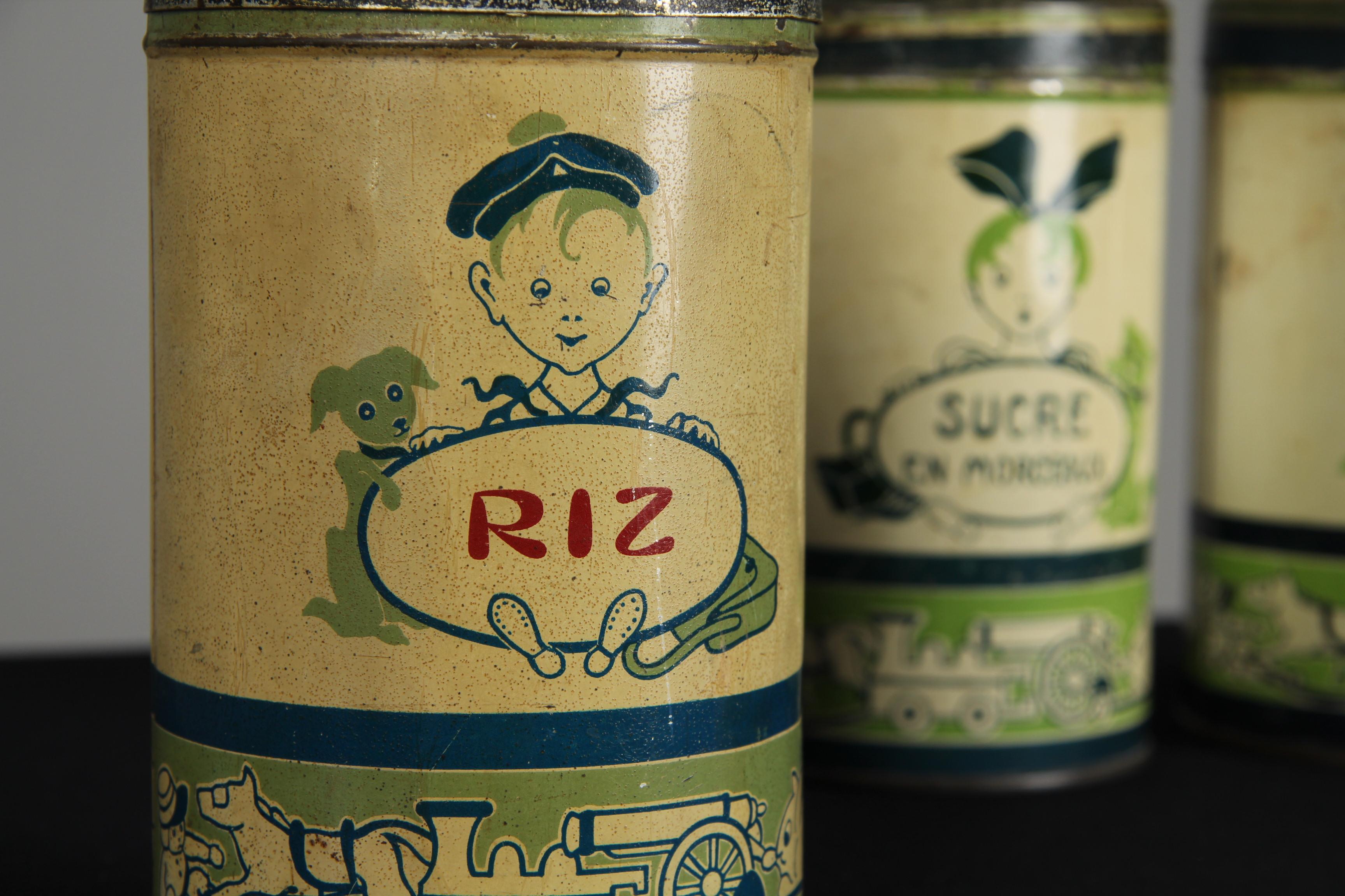 Juego de 3 latas antiguas de Francia, años 20 / 30.

