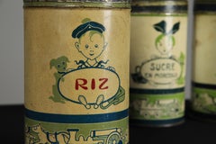 Antique French Tin Cans, Cookie Tins, Art Deco, Set of 3, 1920s 1930s, France