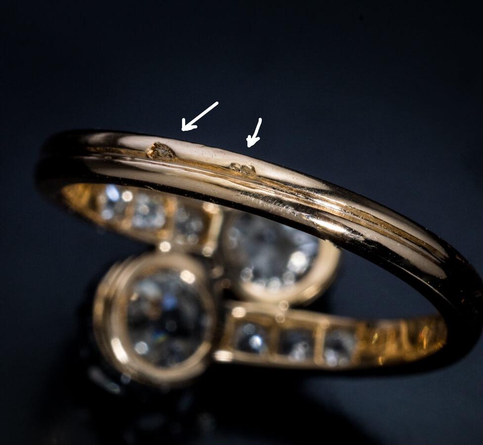Belle Époque Antique French Toi Et Moi Diamond Gold Engagement Ring