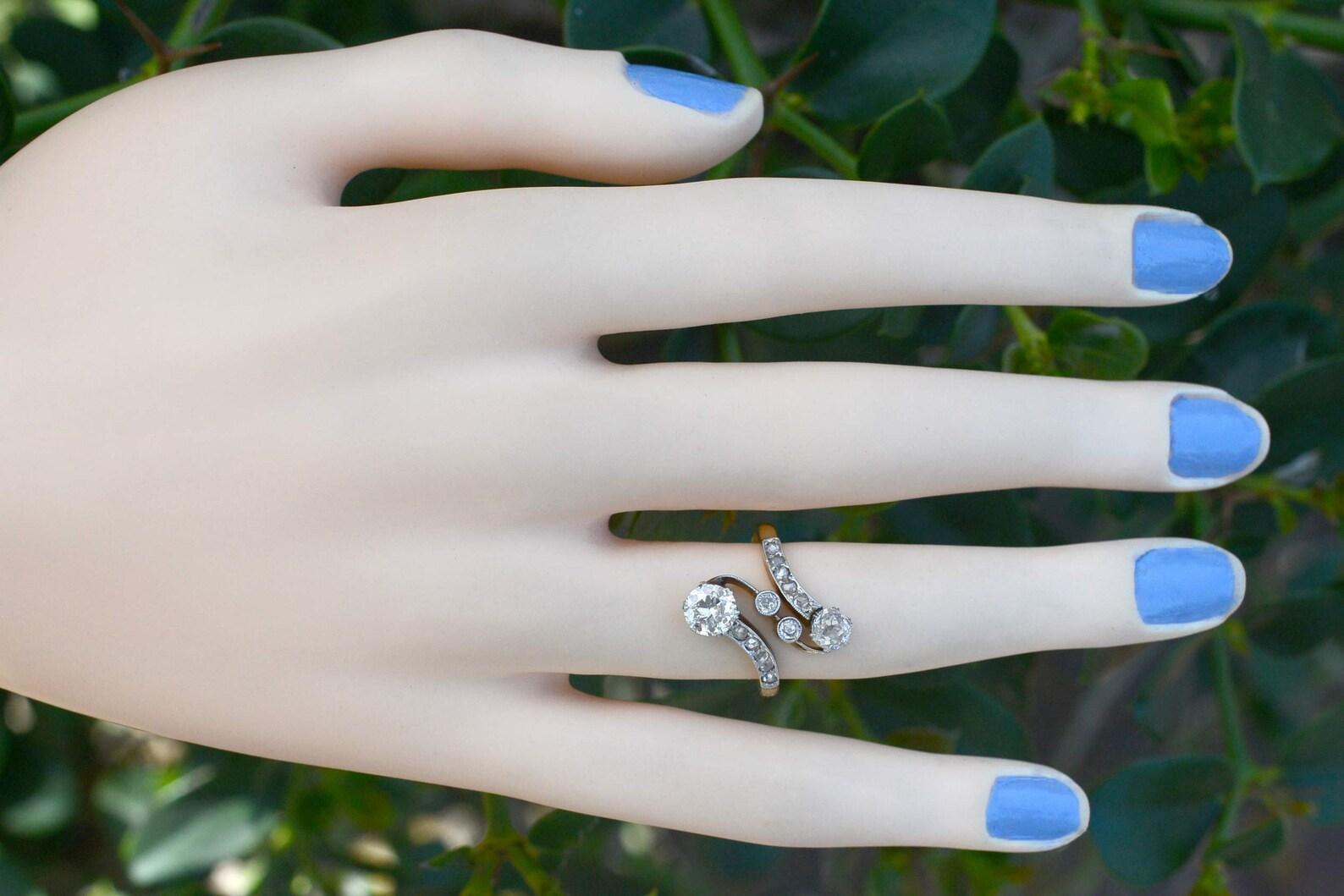 The Tahoe antique engagement ring. Called the Toi Et Moi ring, from the French 