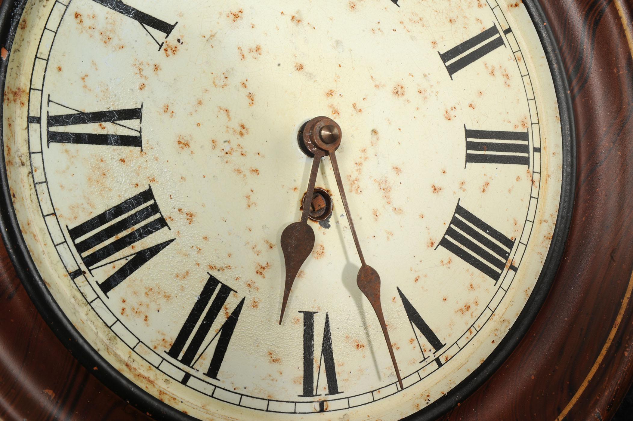Antique French TOLE Clock Dial Face by Japy Freres, Industrial, Fully Working For Sale 5
