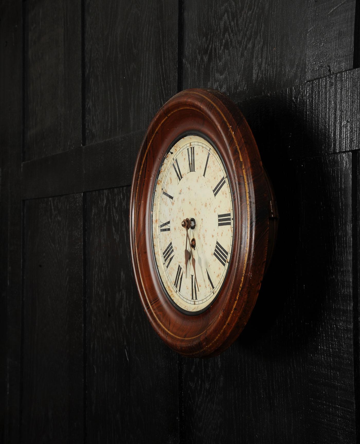 Steel Antique French TOLE Clock Dial Face by Japy Freres, Industrial, Fully Working For Sale