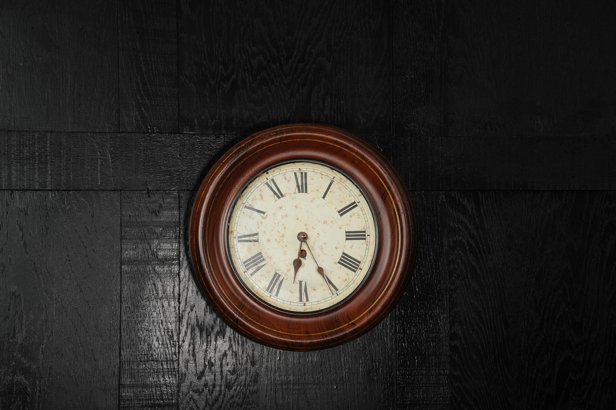 Antique French TOLE Clock Dial Face by Japy Freres, Industrial, Fully Working For Sale 1