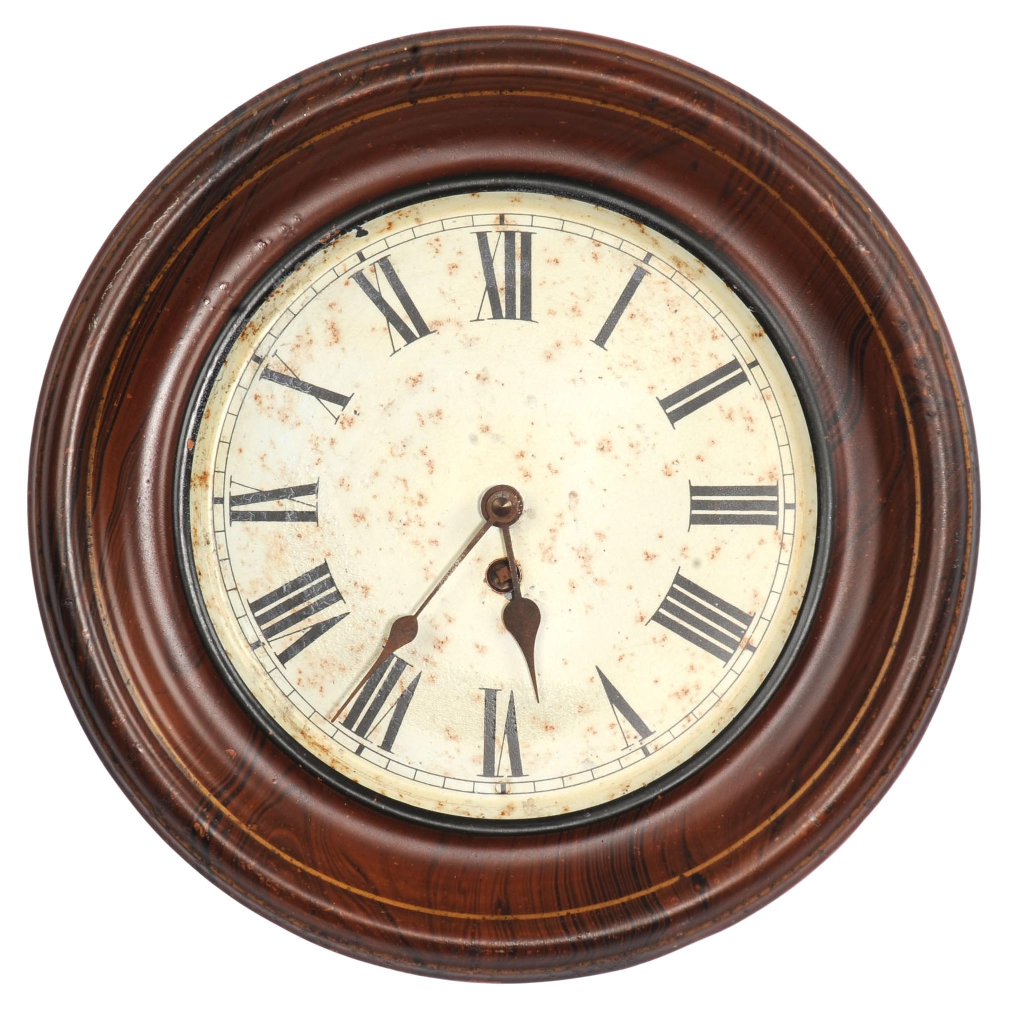 Antique French TOLE Clock Dial Face by Japy Freres, Industrial, Fully Working For Sale