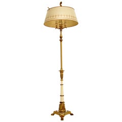 Antique French Tole Floor Lamp and Shade