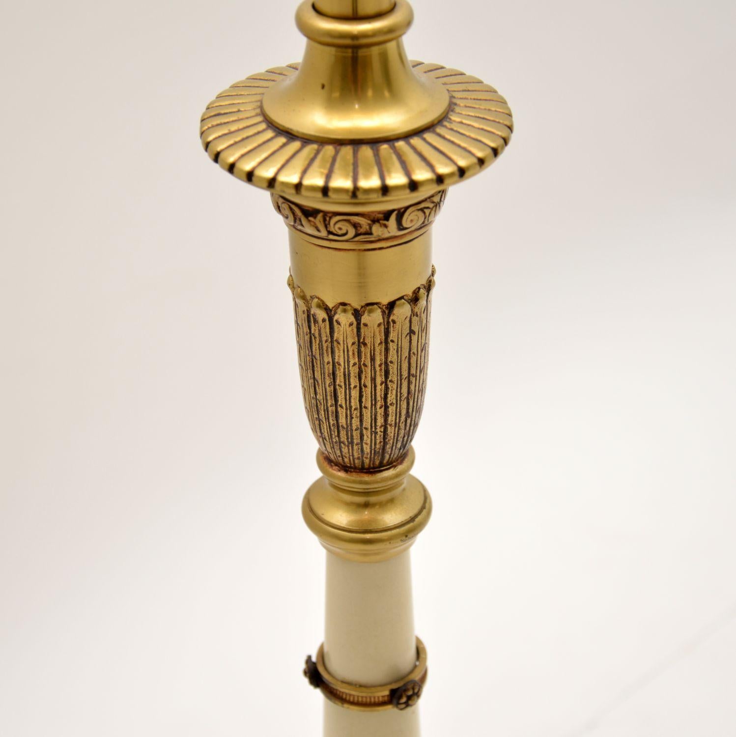 Antique French Tole Floor Lamp and Shade 1