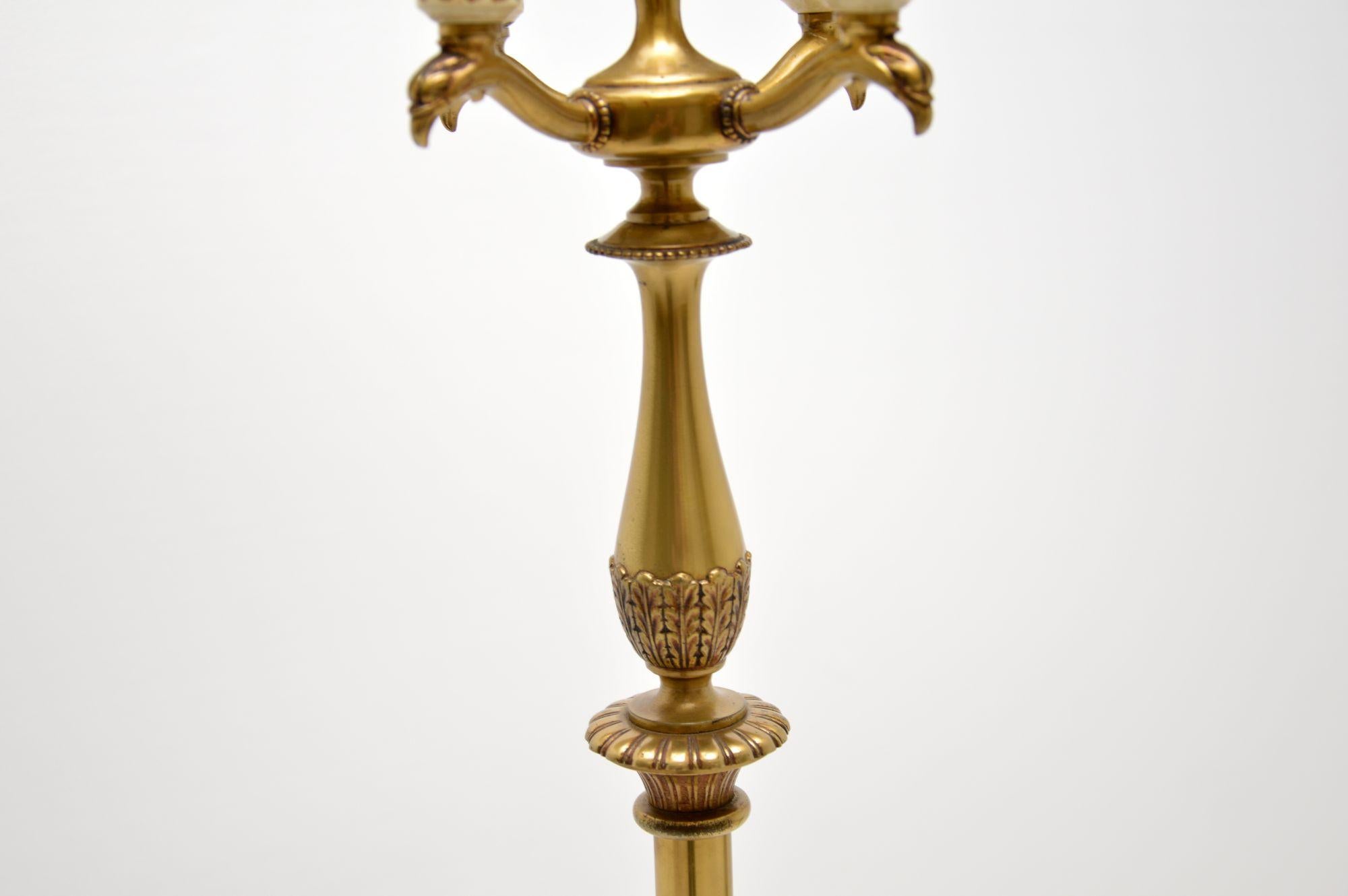 Antique French Tole Floor Lamp and Shade 2