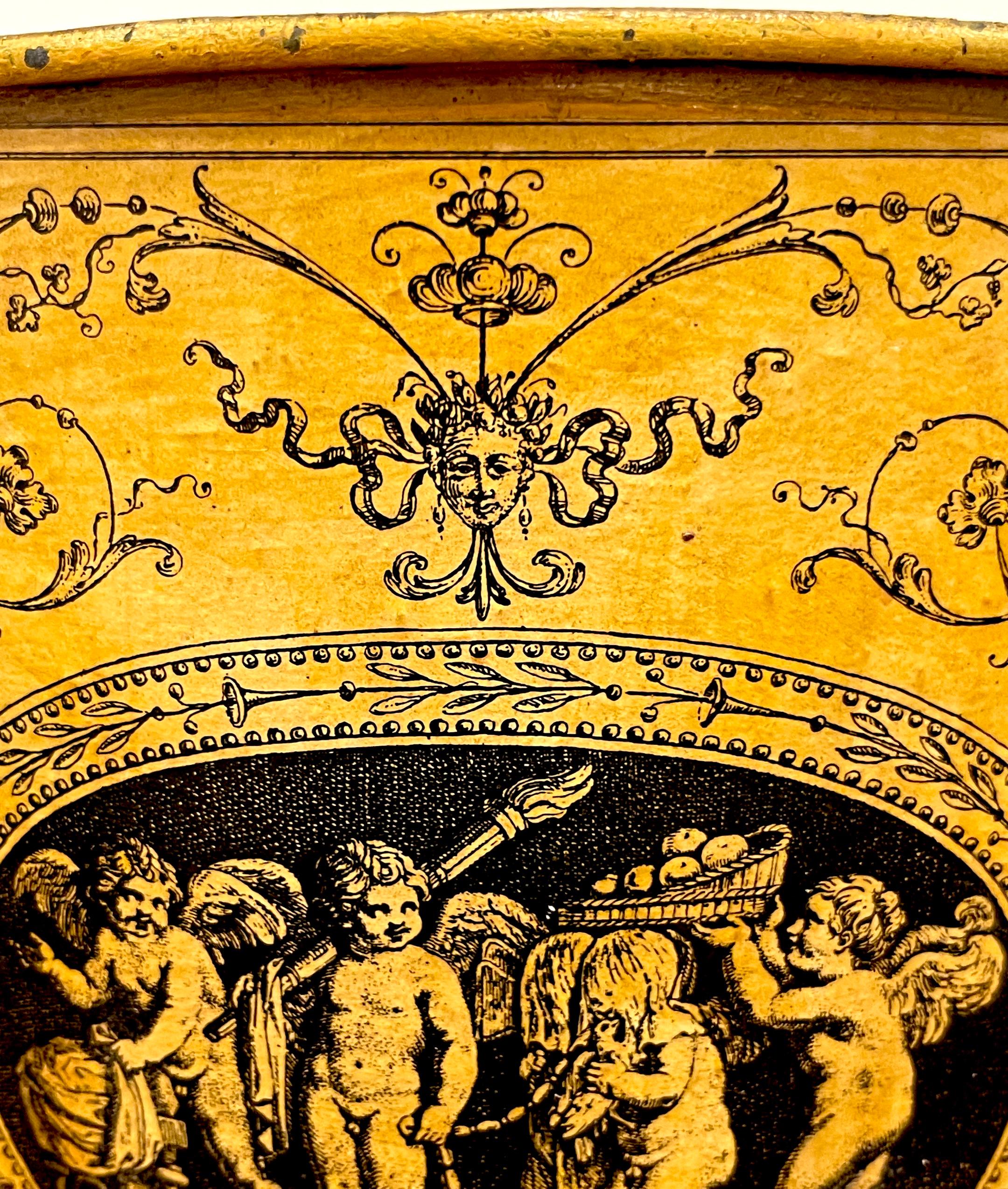 Antiker französischer Eimer/Keramik mit Zinngriff 'Labors of Cupid'  im Angebot 6