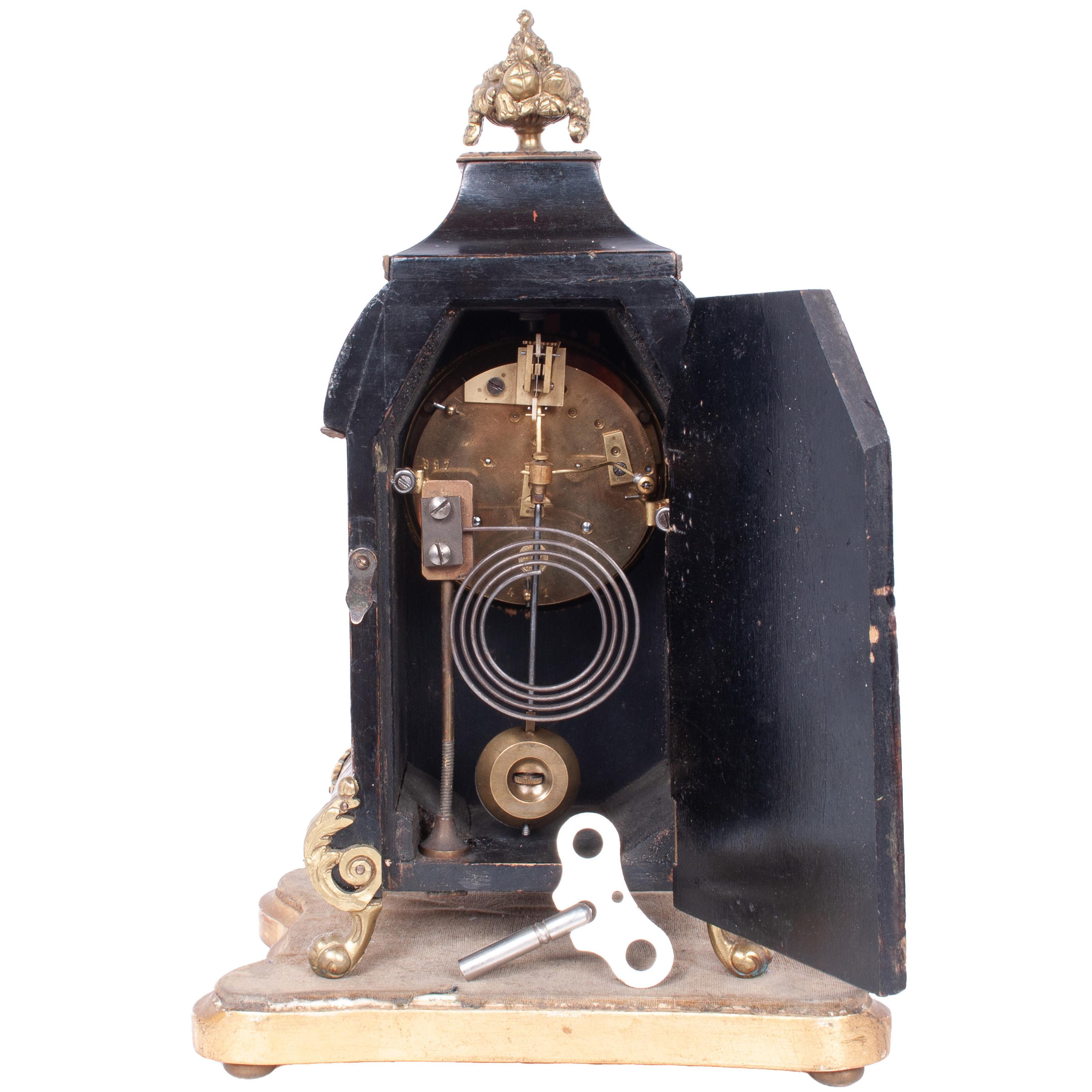Antique French Tortoiseshell & Brass Inlaid Boulle Ormolu 8 Day Clock Paris 1880 For Sale 9