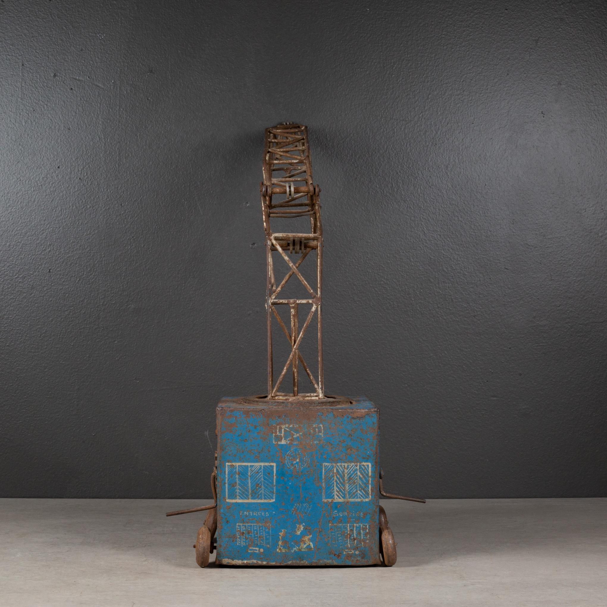 Antique French Toy Crane, c.1930 In Distressed Condition In San Francisco, CA