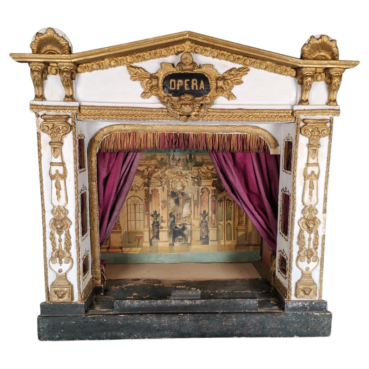 ANTIQUE FRENCH TOY  THEATER  19th CENTURY