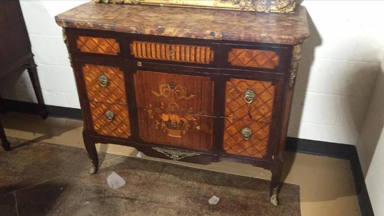 Inlay Antique French Transitional Commode
