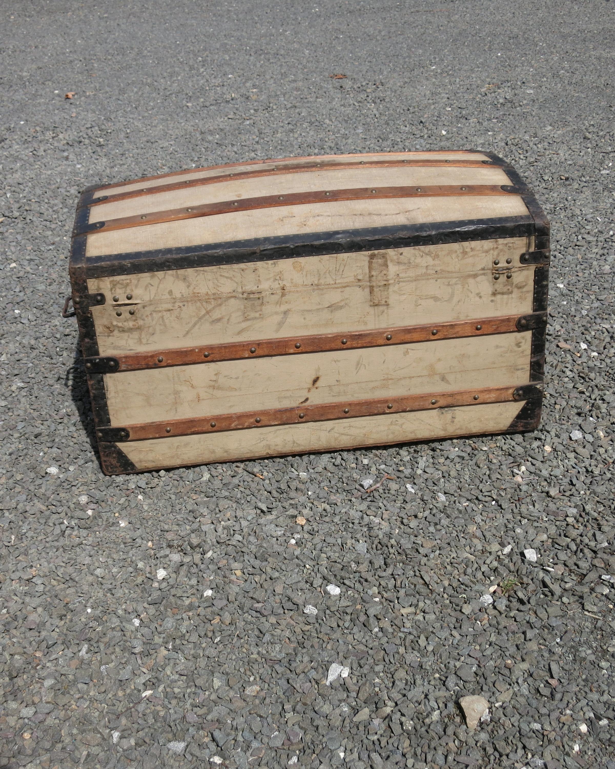 Antique French Travel Trunk For Sale 6