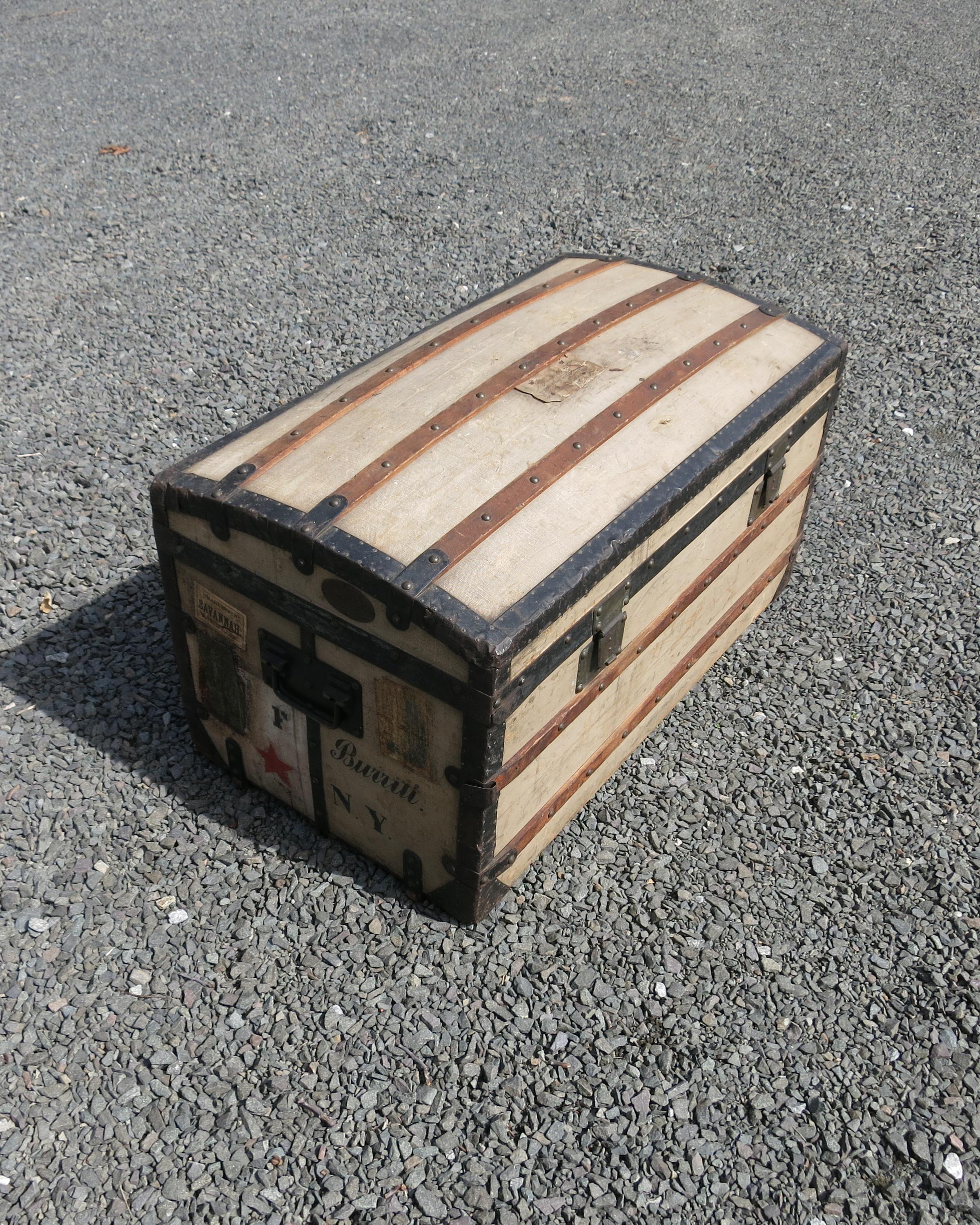 Antique French Travel Trunk. Well made late 1800's. It measures 20