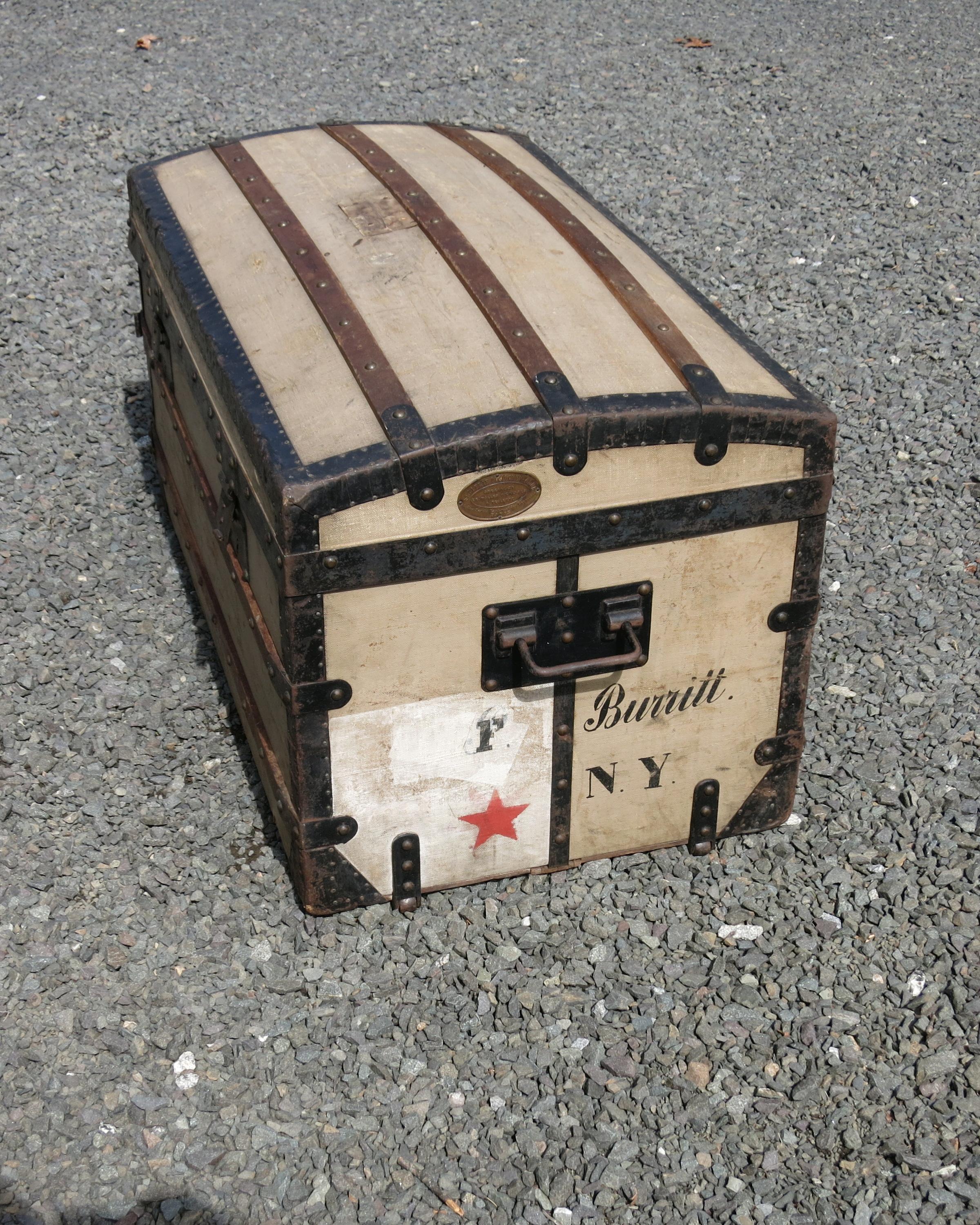 Antique French Travel Trunk For Sale 3