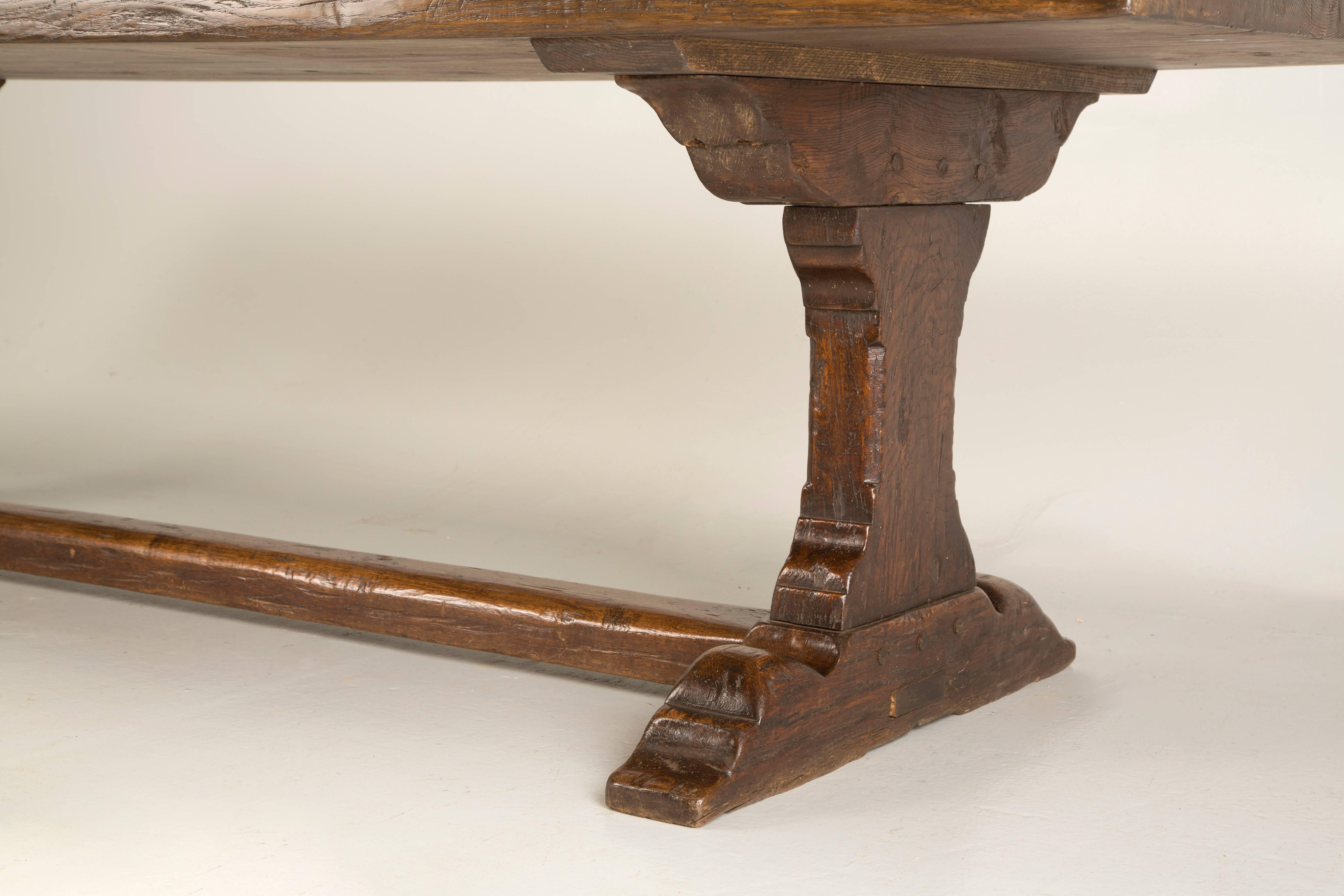 Country Antique French Trestle Dining Table, circa 1800s