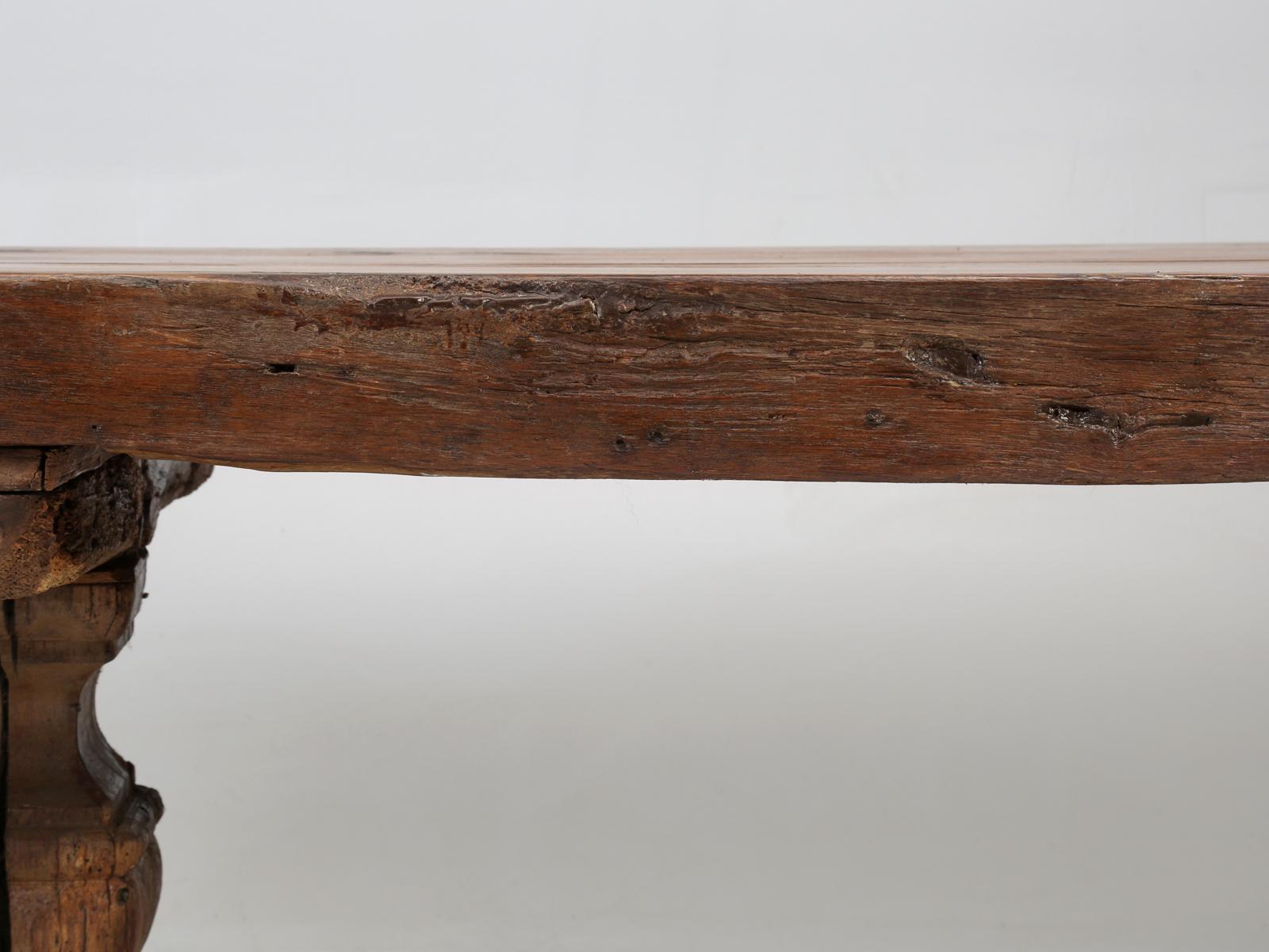 Oak Antique French Trestle Table, circa 300 Years Old
