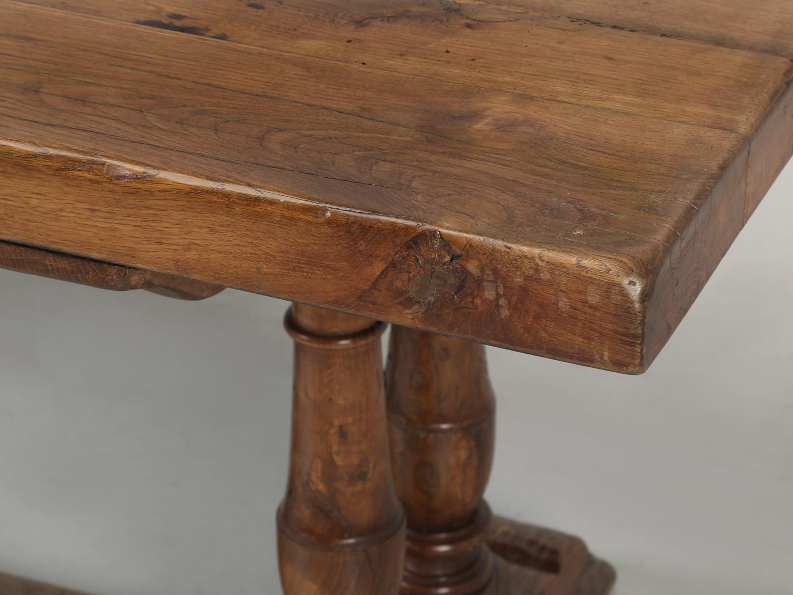 Antique French Trestle Table in White Oak, circa 1880-1900 2