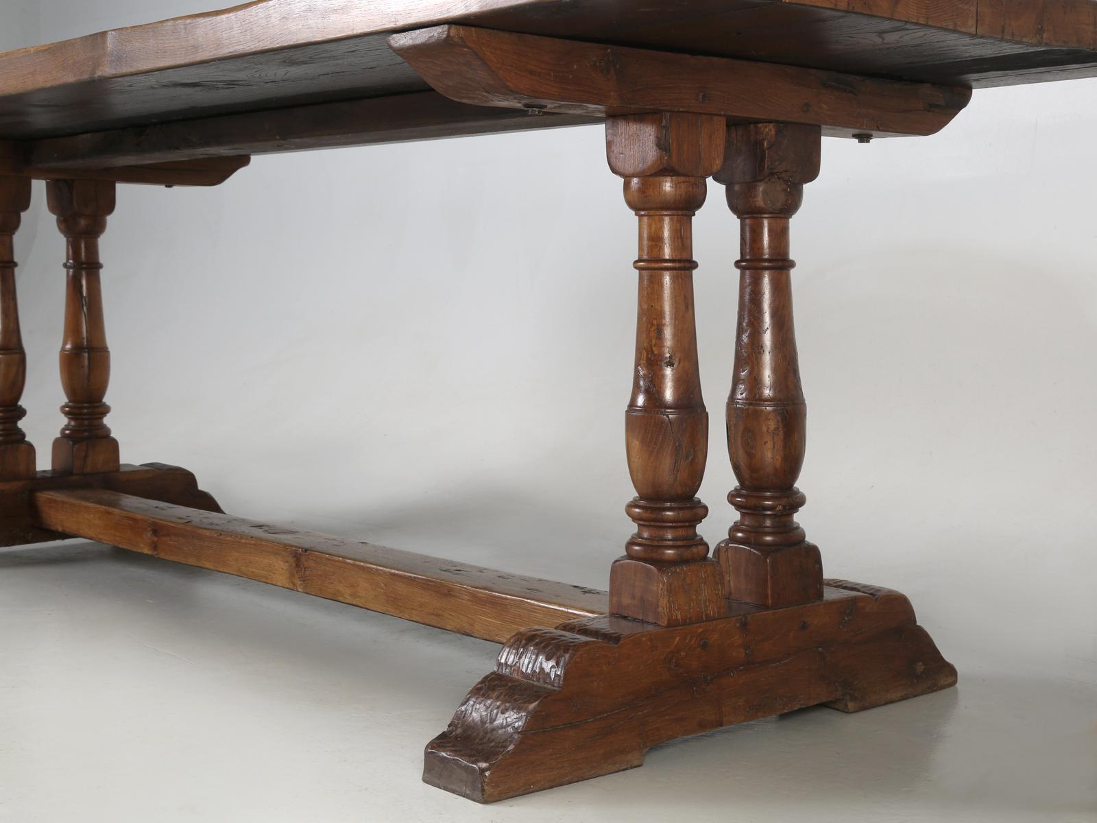 Antique French Trestle Table in White Oak, circa 1880-1900 4